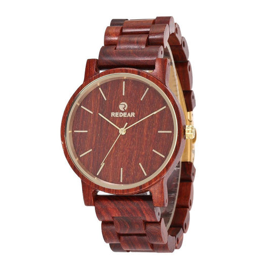 Vintage Classic Sandel Wooden Men's Watch - Retro Style Analog Quartz Wristwatch for Casual & Formal Wear