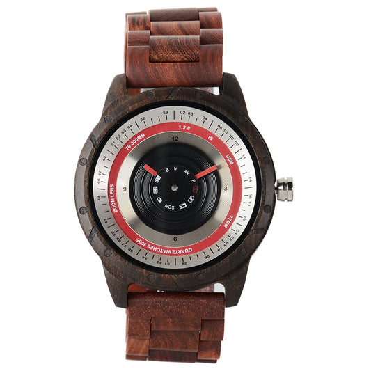 Wristwatches Fashion Wooden Watch Men Luxury Stylish Wood Camera Dial Quartz Watches Couple