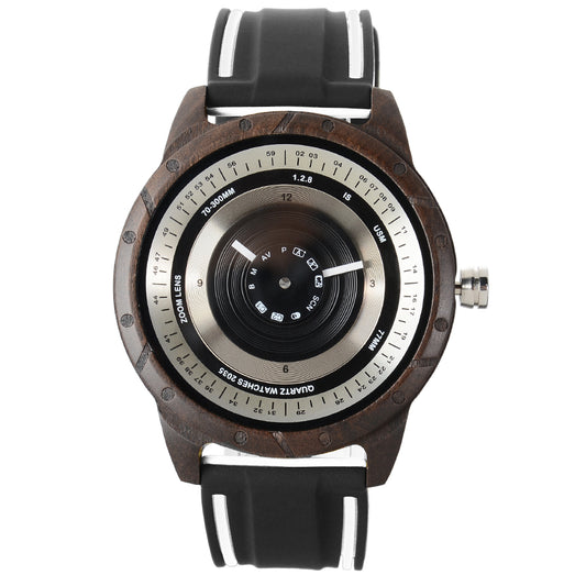 Small group dial pointer quartz wood watch