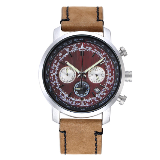 Fashion Large Dial Quartz Leather Sport watches High Quality Clock Wristwatch Relogio Masculino Men Watch