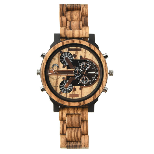 Hot selling men's giant watches trend multi-functional beautiful big dial wooden watch