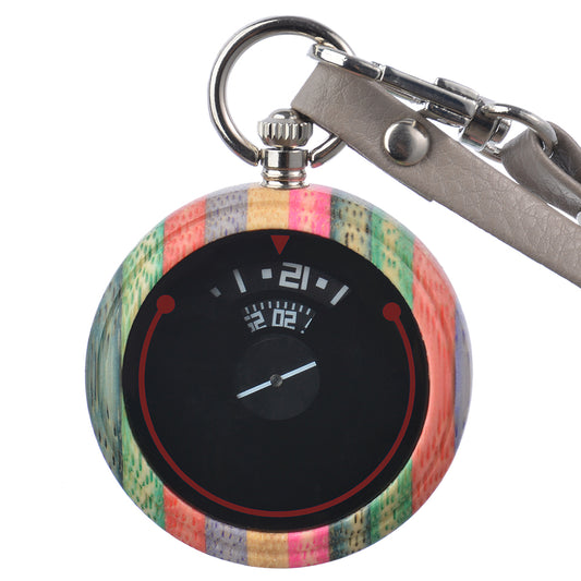 Custom Logo Japanese Miyota Movt Quartz Wooden Pocket Watches with Chain