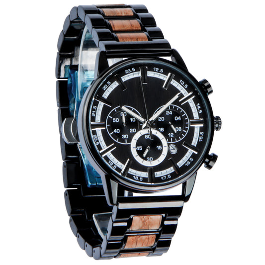 New Fashion Mens Watches with Stainless Steel Top Brand Luxury Sports Chronograph Quartz