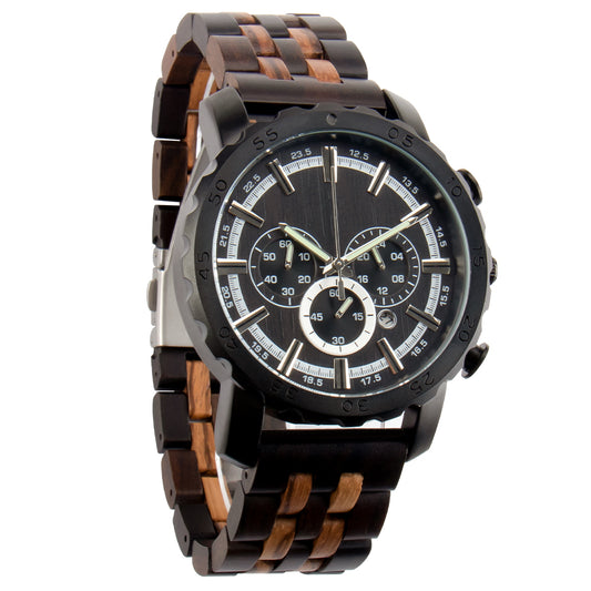 Men watches wood table multifunction quartz watch small three-pin business gift