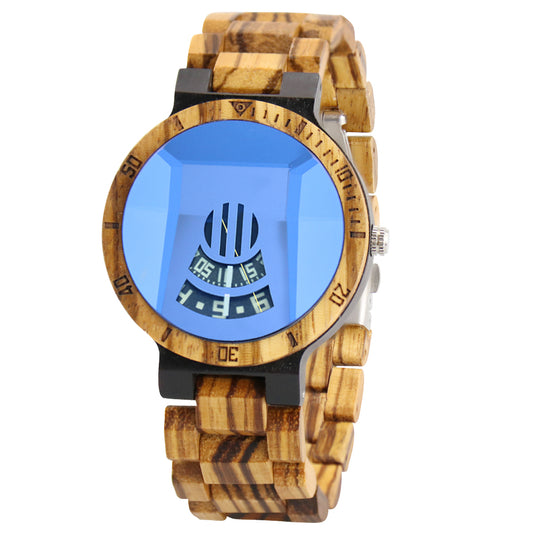 New concept men's hands-free quartz wooden men bracelet watch
