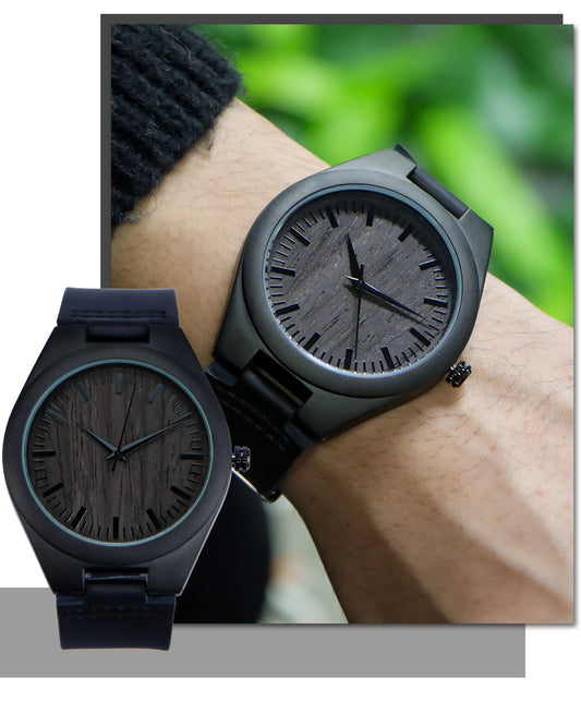 Men's Wooden Watch Lightweight Wooden Bamboo Mens Watches Analog Quartz Wood Watches for Men