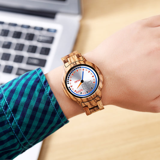 Men's Digital Watch Night Vision Wooden Watch Unique LED Display Wooden Wrist Watches with Wooden Band