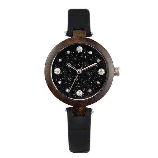 High quality christmas trending Japan hot selling natural Wooden rainbow color quartz watch