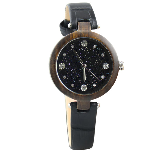 High quality christmas trending Japan hot selling natural Wooden rainbow color quartz watch