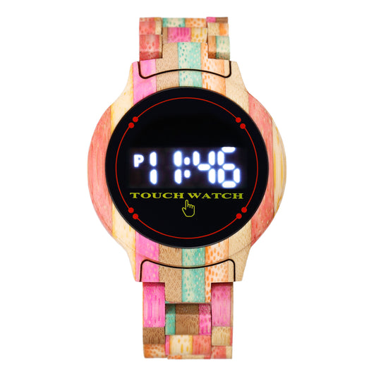 Click to enlarge Have one to sell? Sell now Novel Wooden Watch LED Display Touch Screen Men's Quartz Wrist Watch Wood Band