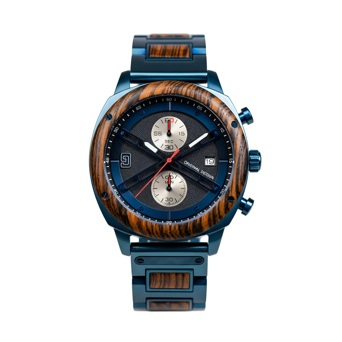 Men’s Wood & Metal Modern Chronograph Watch SMT3017