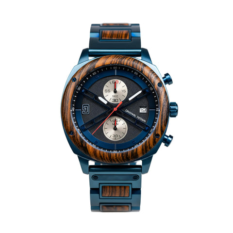 Men’s Wood & Metal Modern Chronograph Watch SMT3017