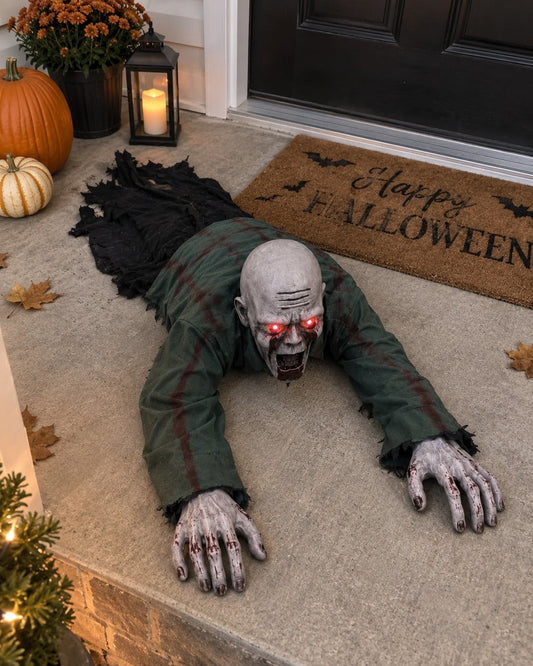 🎃Flash Sale🔥Halloween Scary Yard Decorations, Electric Crawling Ghost Horror Voice Skeleton