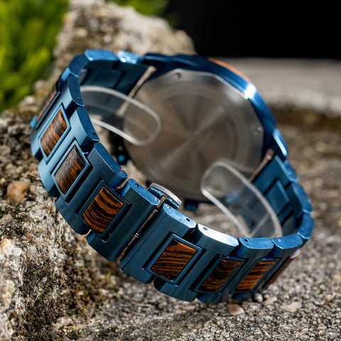 Men’s Wood & Metal Modern Chronograph Watch SMT3017