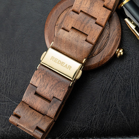 Handcrafted Men's Wooden Watch - Natural wooden band - Japanese Quartz Movement - Adjustable & Lightweight - Perfect Eco-Friendly Gift for Him