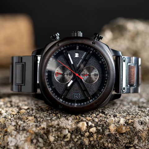 Men’s Wood & Metal Modern Chronograph Watch SMT3017