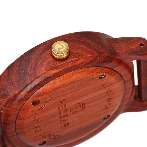 Vintage Classic Sandel Wooden Men's Watch - Retro Style Analog Quartz Wristwatch for Casual & Formal Wear