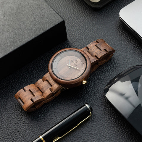 Handcrafted Men's Wooden Watch - Natural wooden band - Japanese Quartz Movement - Adjustable & Lightweight - Perfect Eco-Friendly Gift for Him
