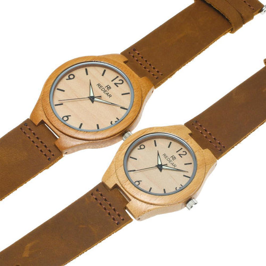 Bamboo & Wooden Love Watches – Stylish Unisex Pair for Couples (His & Hers)