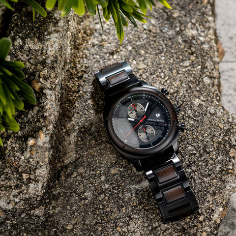 Men’s Wood & Metal Modern Chronograph Watch SMT3017