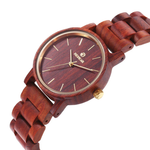 Vintage Classic Sandel Wooden Men's Watch - Retro Style Analog Quartz Wristwatch for Casual & Formal Wear