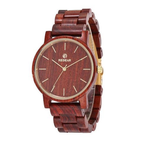 Vintage Classic Sandel Wooden Men's Watch - Retro Style Analog Quartz Wristwatch for Casual & Formal Wear