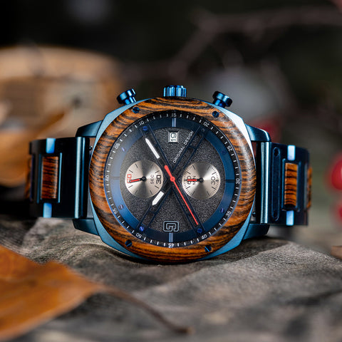 Men’s Wood & Metal Modern Chronograph Watch SMT3017