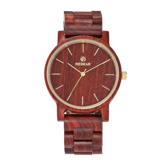 Vintage Classic Sandel Wooden Men's Watch - Retro Style Analog Quartz Wristwatch for Casual & Formal Wear