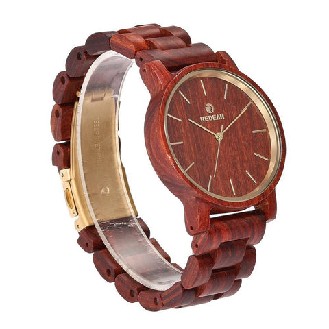 Vintage Classic Sandel Wooden Men's Watch - Retro Style Analog Quartz Wristwatch for Casual & Formal Wear