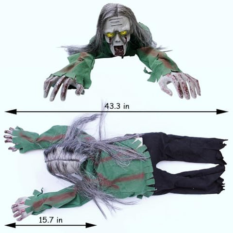 🎃Flash Sale🔥Halloween Scary Yard Decorations, Electric Crawling Ghost Horror Voice Skeleton