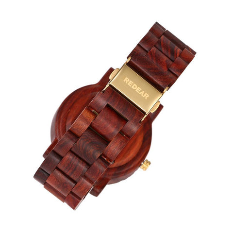 Vintage Classic Sandel Wooden Men's Watch - Retro Style Analog Quartz Wristwatch for Casual & Formal Wear