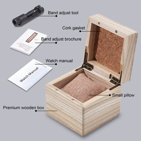 Shifenmei-S3016 Men’s Wooden Watch – Red Sandalwood & Steel, Quartz Chronograph