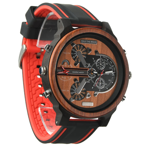 Hot selling men's giant watches trend multi-functional beautiful big dial wooden watch