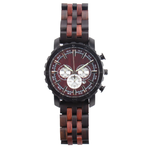 Men watches wood table multifunction quartz watch small three-pin business gift