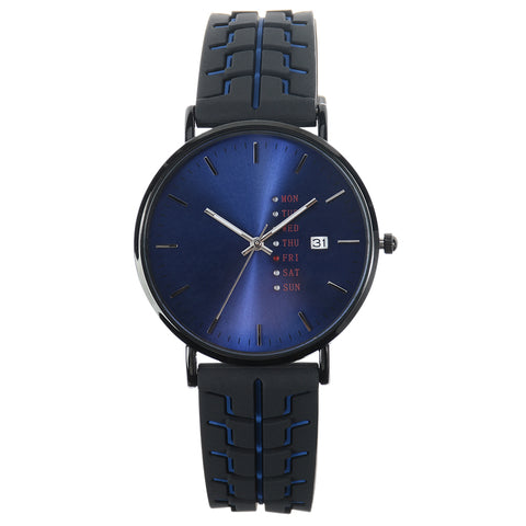 Watch multifunctional quartz watch luxury leisure concept date dial men's sports waterproof watch silicone strap