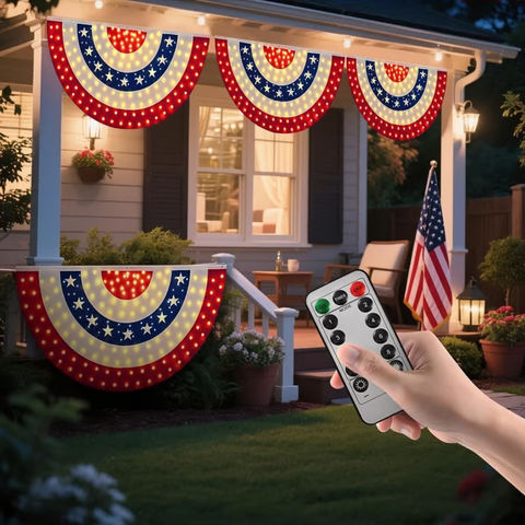 LED Patriotic Bunting Banner for America’s 250th