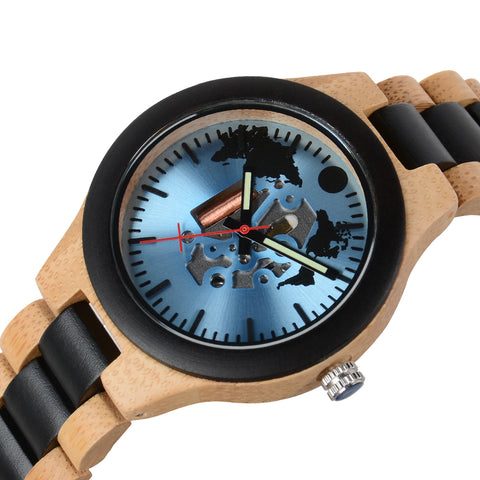 New Adult European and American Casual Fashion Hollow Quartz Wooden Watch