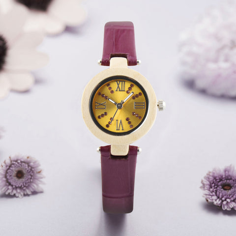 OEM Fashion Simple Custom Logo Japan Quartz High Quality Natural Wood Watch for Women