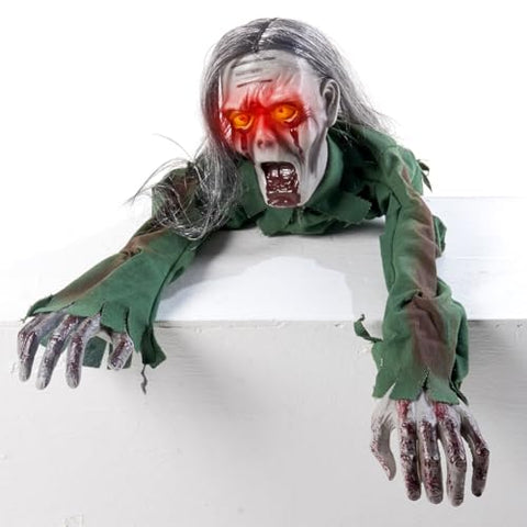 🎃Flash Sale🔥Halloween Scary Yard Decorations, Electric Crawling Ghost Horror Voice Skeleton