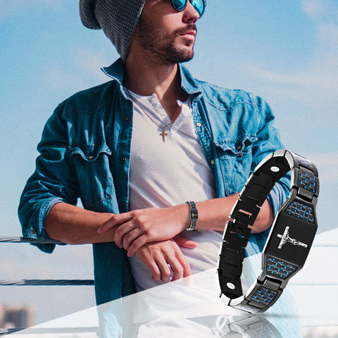 Men’s Jesus Cross Bracelet – Meaningful Faith Gift for Him，Wear Your Faith. Every Day.