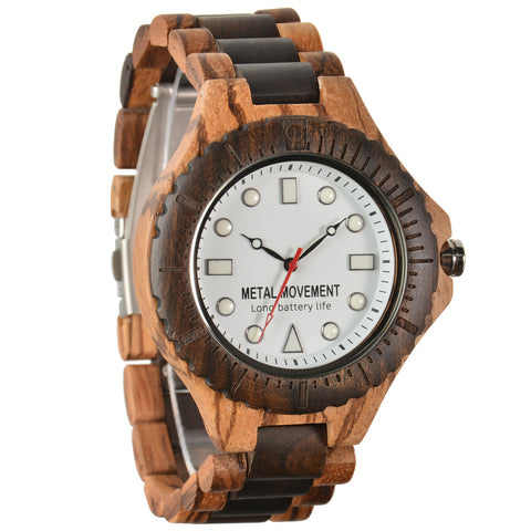 Men's Large Dial Wooden Strap Quartz Watch Non Waterproof Simple Pointer Round Multicolor Watch For Men