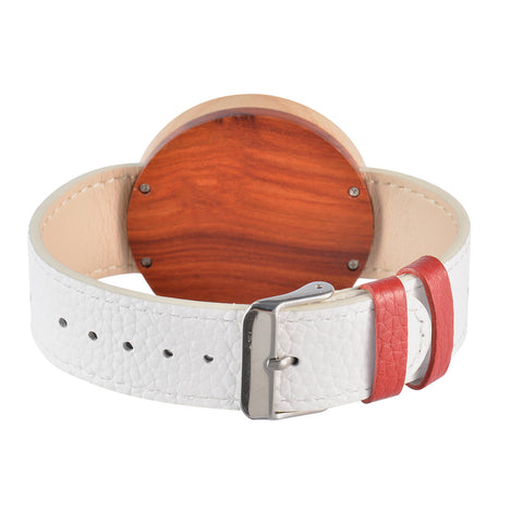 Unique LED Touch Screen Men's Digital Quartz Watch Nature Wood Leather Strap