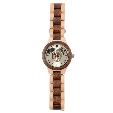 New Adult European and American Casual Fashion Hollow Quartz Wooden Watch