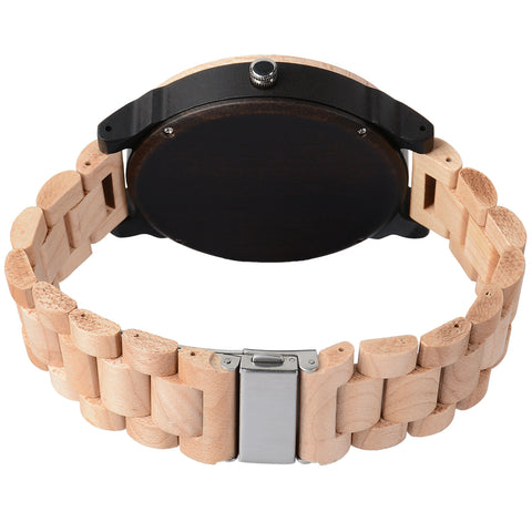 Cross-border casual large dial quartz watch trend domineering wooden watch