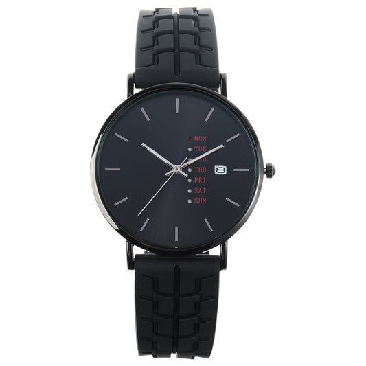 Watch multifunctional quartz watch luxury leisure concept date dial men's sports waterproof watch silicone strap