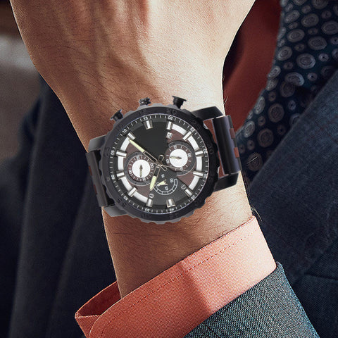 Mens Watches Wooden Watches for Men, Quartz Chronograph Wrist Watch, Handmade Natural Wood Wristband Lightweight