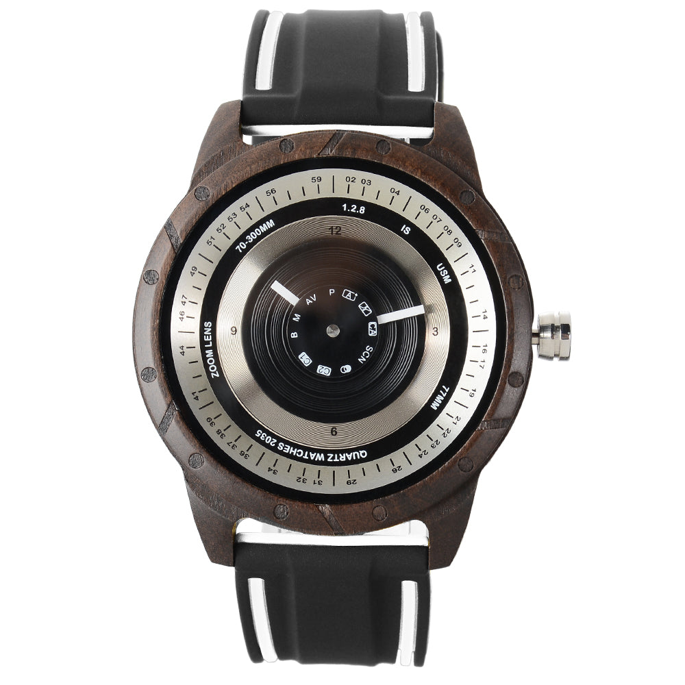 Small group dial pointer quartz wood watch