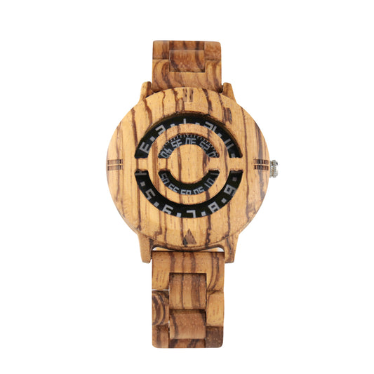 Men's Quartz Wooden Watch Without Hands
