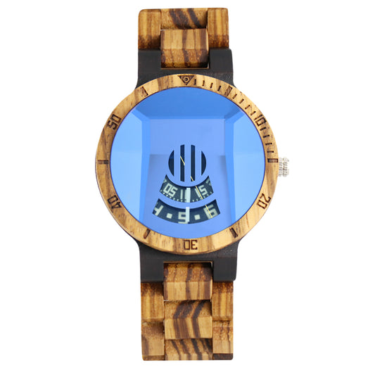 New concept men's hands-free quartz wooden men bracelet watch