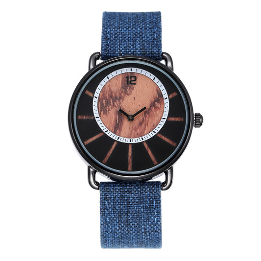 Wristwatches Ultra-thin Wooden Dial Men Watch For Waterproof Quartz Canvas Strap Alloy Leisure Fashion Wrist Watches Mens Reloj Hombre